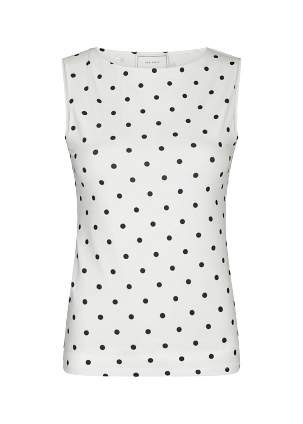 Ditty Jersey Dot Top - White-Top-Neo Noir-Butler Loftet