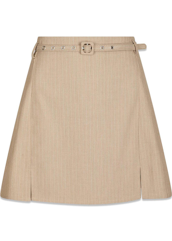 Donte Melange Pinstripe Skirt - Sand Melange-Skirts-Neo Noir-Butler Loftet