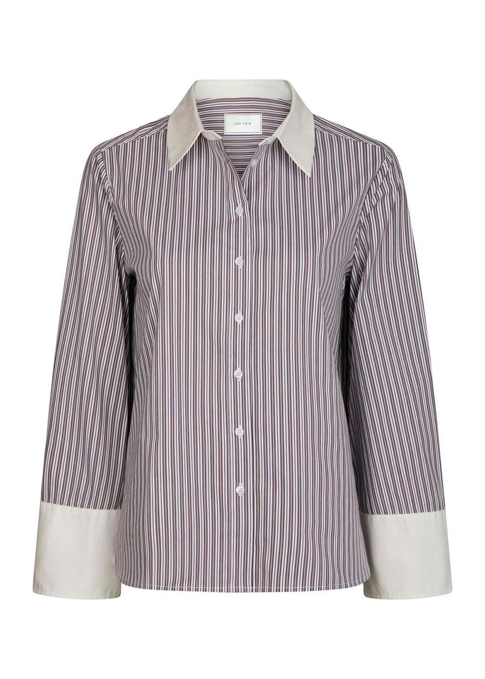 Dranila Stripe Shirt - Brown-Blouses-Neo Noir-Butler Loftet