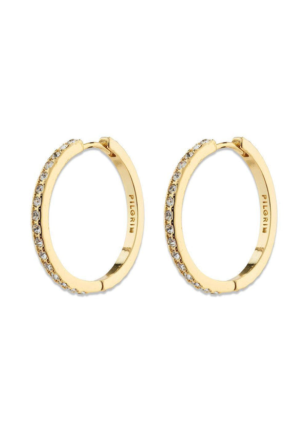 EBNA maxi crystal hoops gold-plated - Gold Plated-Jewellery-Pilgrim-Butler Loftet