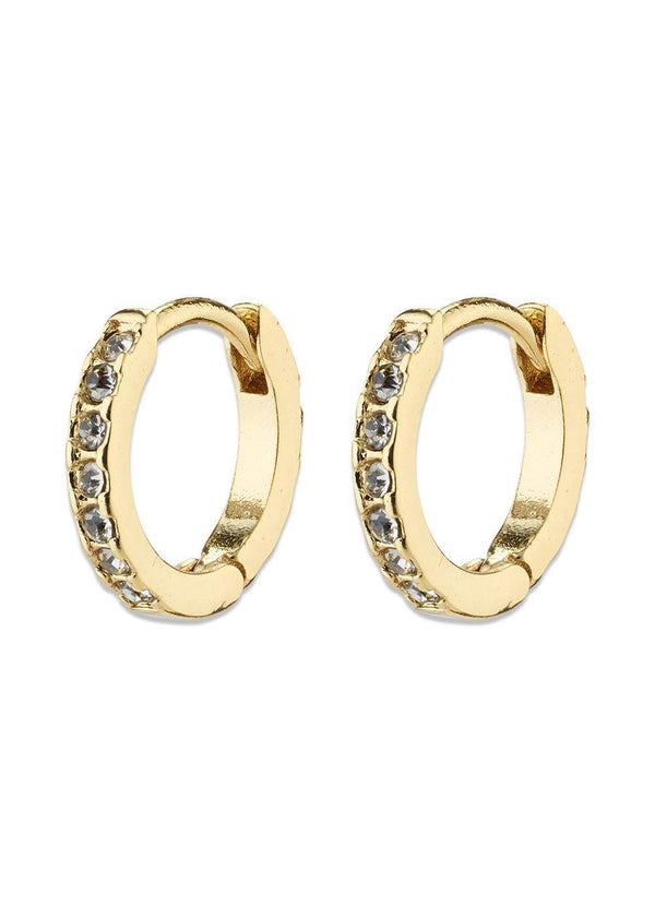 EBNA mini crystal huggie hoops gold-plated - Gold Plated-Jewellery-Pilgrim-Butler Loftet