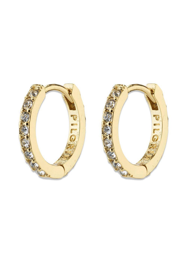 EBNA small crystal hoops gold-plated - Gold Plated-Jewellery-Pilgrim-Butler Loftet