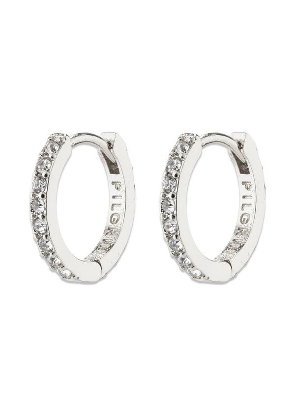 EBNA small crystal hoops silver-plated - Silver Plated-Jewellery-Pilgrim-Butler Loftet