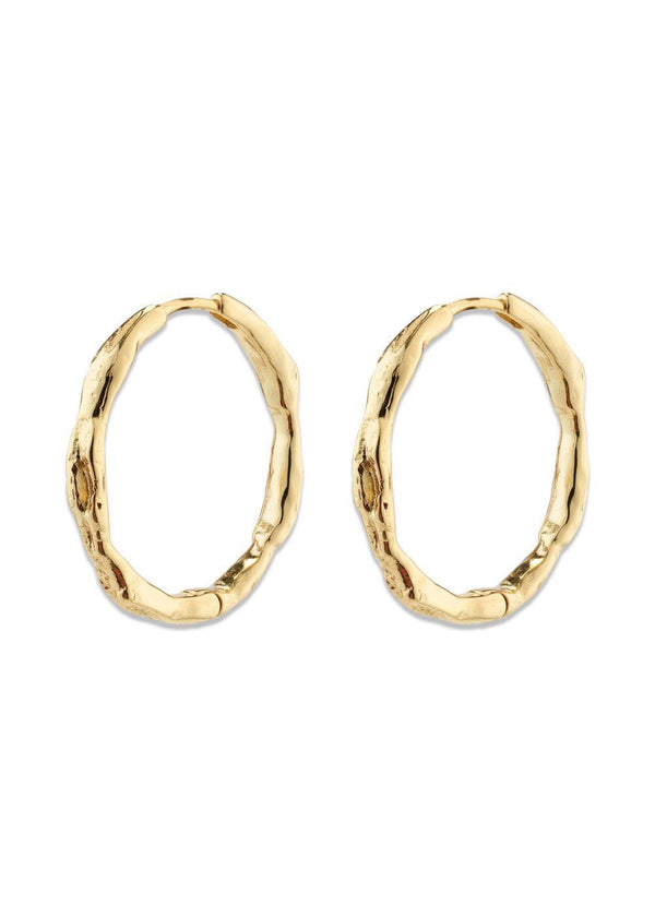 EDDY organic shaped large hoops gold-plated - Gold Plated-Jewellery-Pilgrim-Butler Loftet