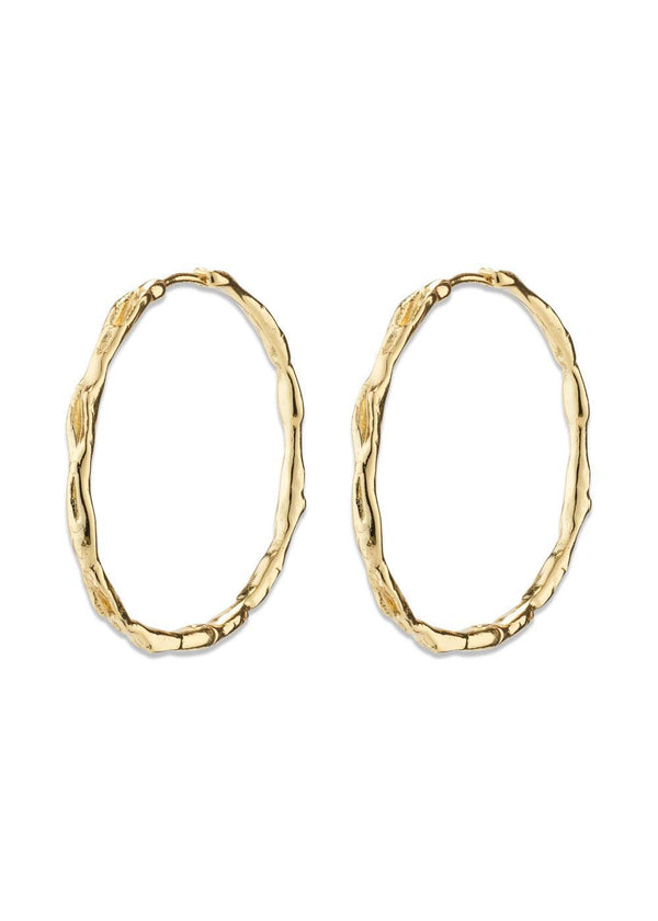 EDDY organic shaped maxi hoops gold-plated - Gold Plated-Jewellery-Pilgrim-Butler Loftet