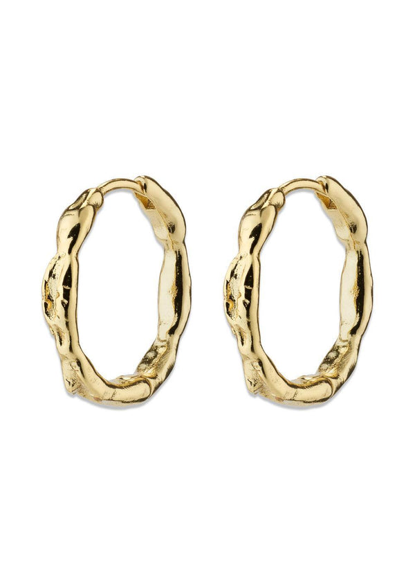 EDDY organic shaped medium hoops gold-plated - Gold Plated-Jewellery-Pilgrim-Butler Loftet