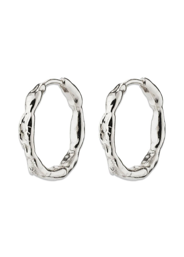 EDDY organic shaped medium hoops silver-plated - Silver Plated-Jewellery-Pilgrim-Butler Loftet