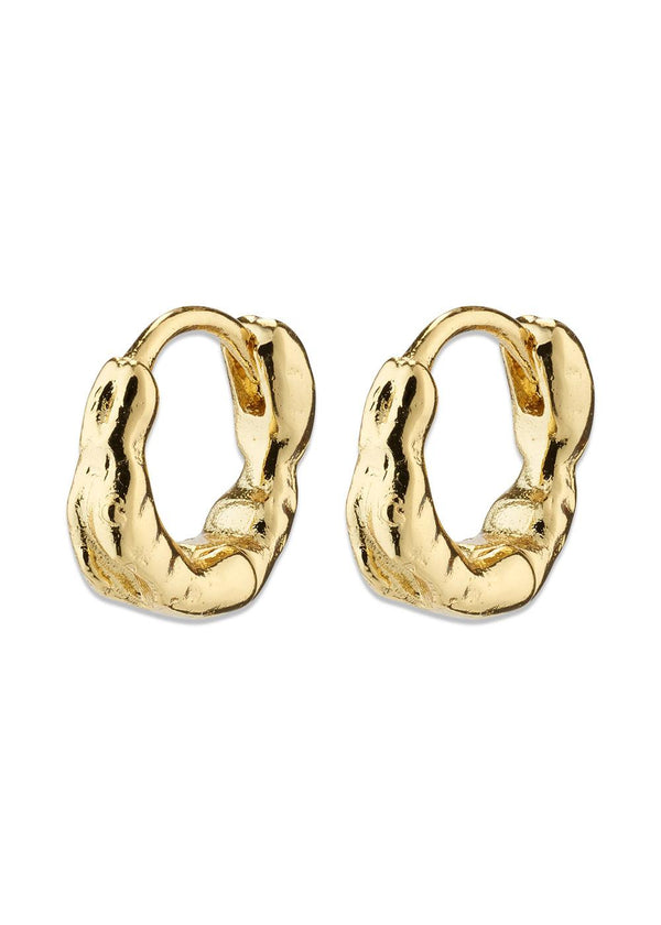 EDDY organic shaped mini huggie hoops gold-plated - Gold Plated-Jewellery-Pilgrim-Butler Loftet