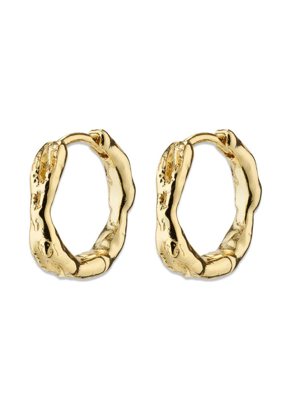 EDDY organic shaped small hoops gold-plated - Gold Plated-Jewellery-Pilgrim-Butler Loftet