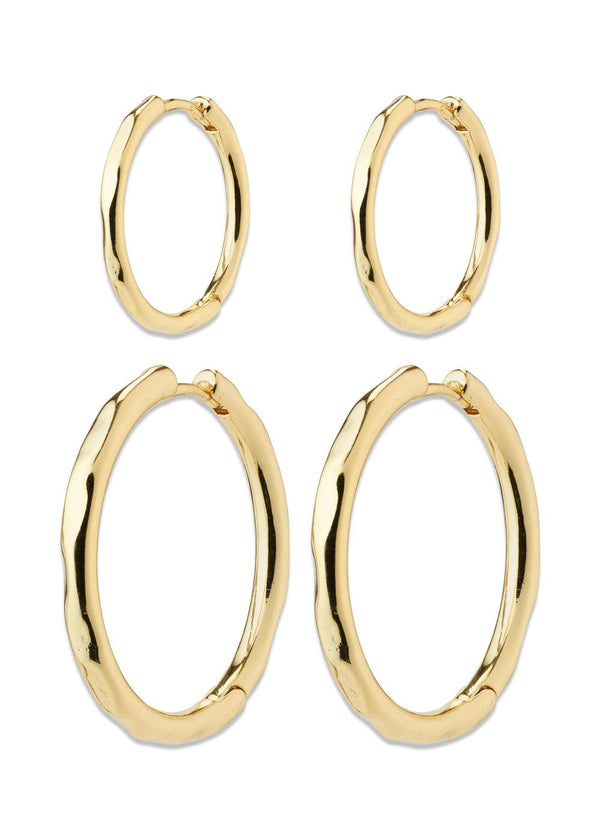 EVE hoop earrings 2-in-1 set gold-plated - Gold Plated-Jewellery-Pilgrim-Butler Loftet