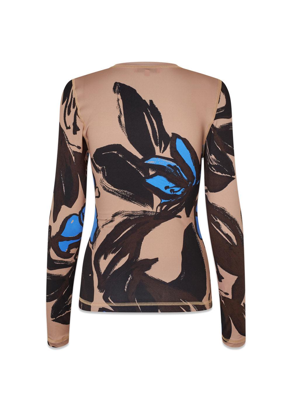 Elastic Long Sleeve Top - Eccentric Floral-Blouses-Stine Goya-Butler Loftet