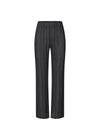 Elasticated Straight Long Pants - Black / White