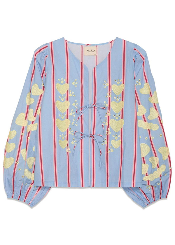 Elisabeth Top - Bluebell Stripes-Blouses-Sissel Edelbo-Butler Loftet