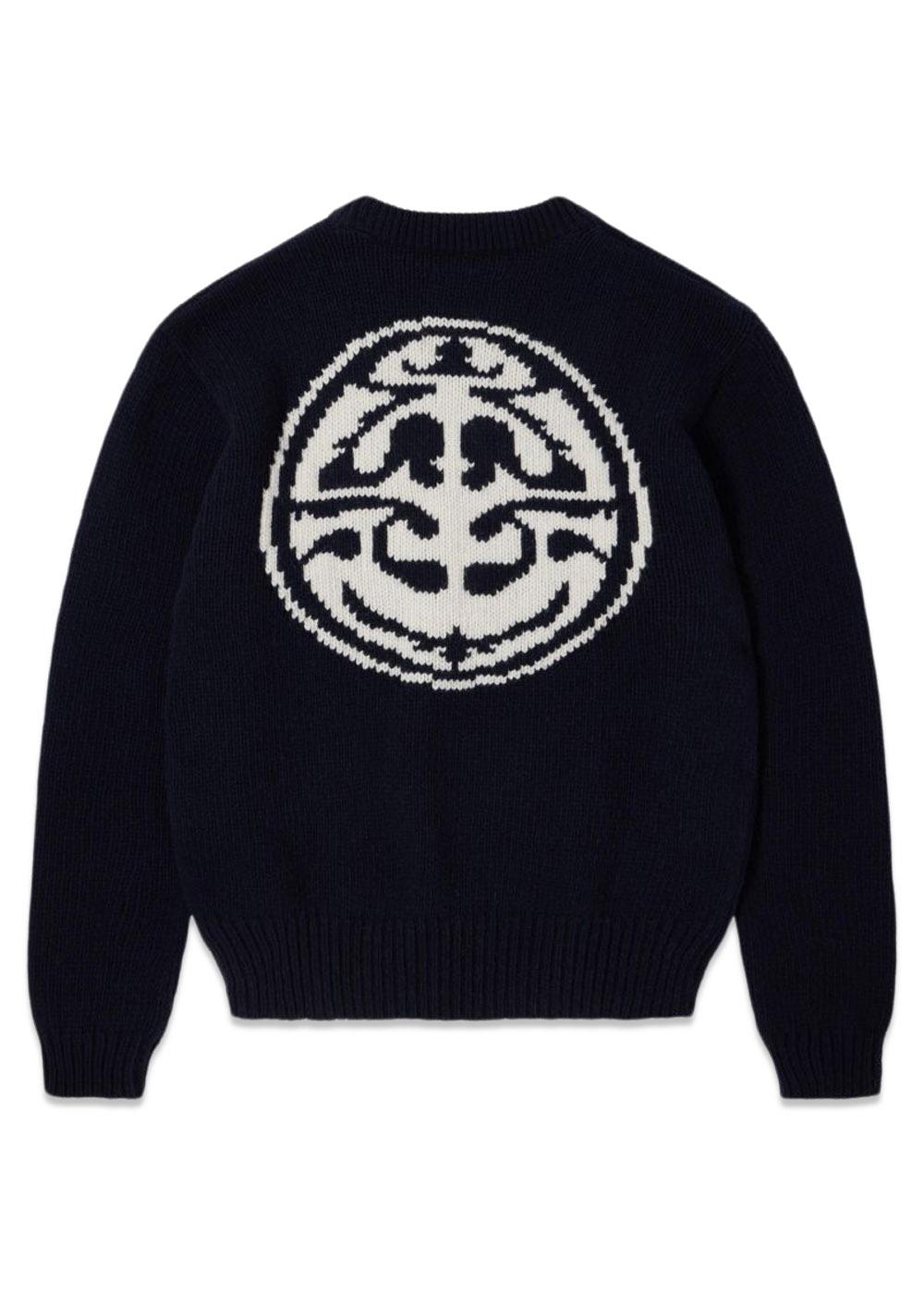 Ellis Sweater - Navy / Off White-Knitwear-Edwin-Butler Loftet