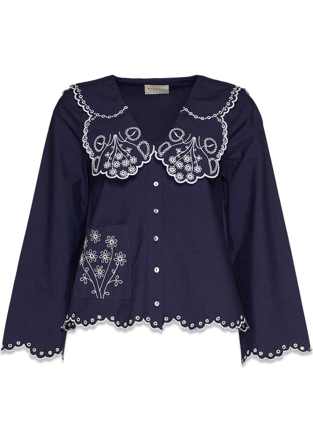 Elysia Shirt - Navy-Blouses-Sissel Edelbo-Butler Loftet