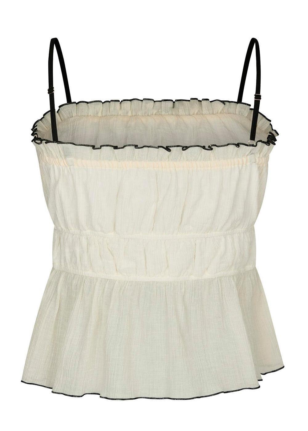 Emberly Crepe Top - Creme-Top-Neo Noir-Butler Loftet
