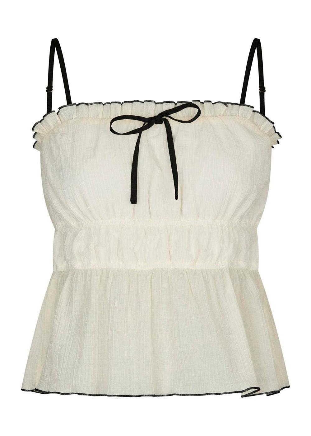 Emberly Crepe Top - Creme-Top-Neo Noir-Butler Loftet