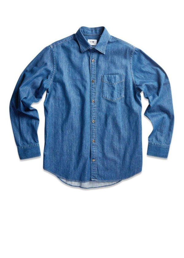 Nn. 07s Errico Pocket 5176 - Medium Indigo. Køb shirts her.