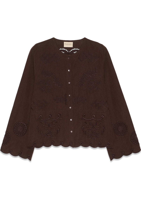 Ester Shirt - Seal Brown-Blouses-Sissel Edelbo-Butler Loftet