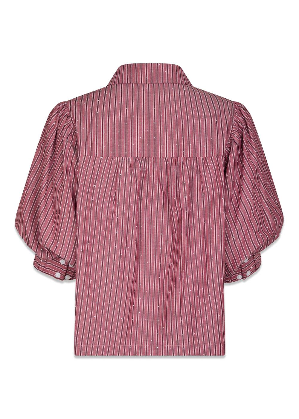 Etta Soft Stripe Stone Shirt - Dark Rose-Blouses-Neo Noir-Butler Loftet