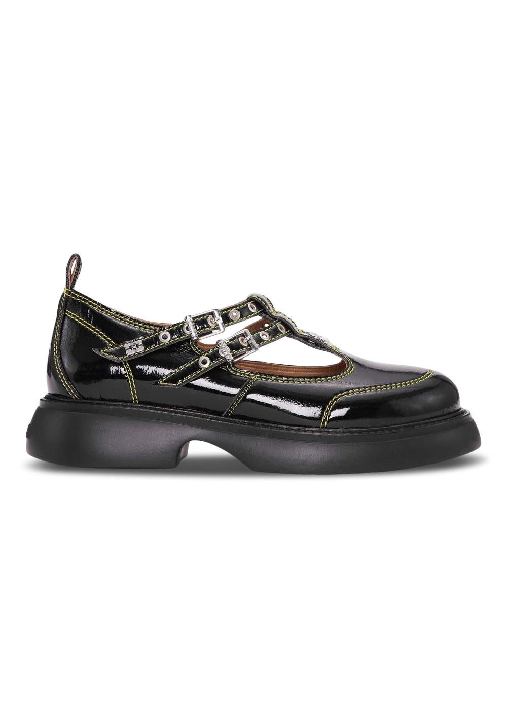 Everyday Butterfly Mary Jane Naplack - Black/Yellow-Shoes-Ganni-Butler Loftet