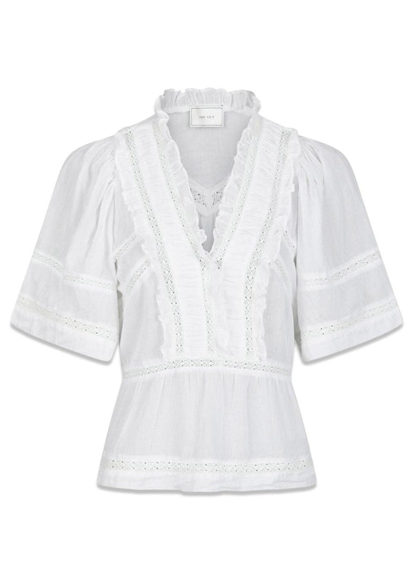 Evienne S Voile Top - White-Top-Neo Noir-Butler Loftet