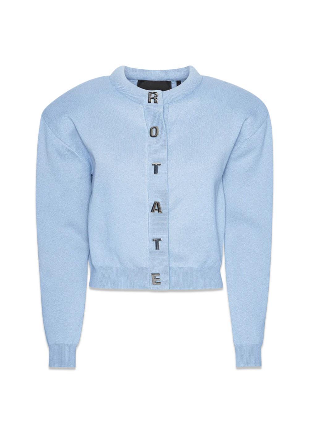 FIRM KNIT CARDIGAN - Hydrangea (Blue)-Knitwear-Rotate-Butler Loftet