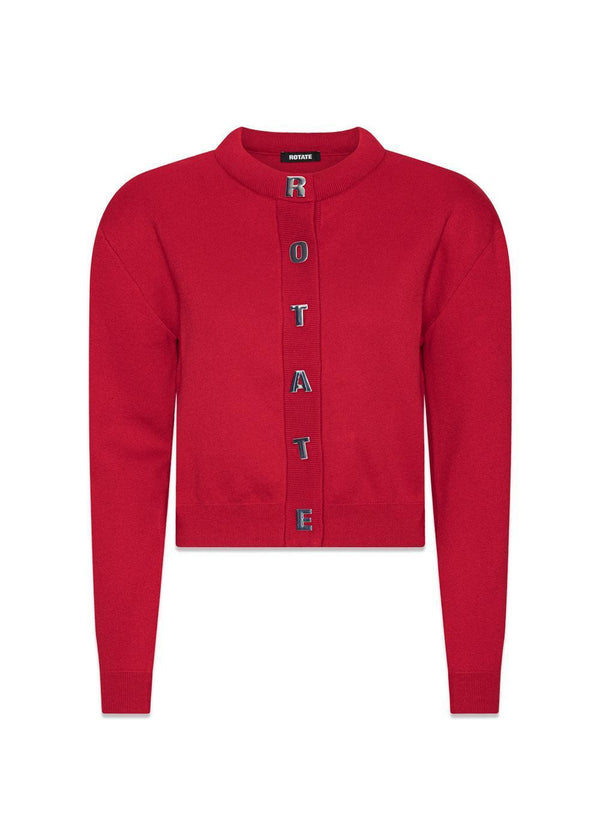 FIRM KNIT CARDIGAN - Scotter Red-Knitwear-Rotate-Butler Loftet