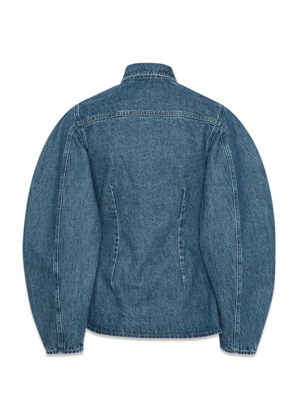 FITTED DENIM SHIRT - Medium Blue Denim-Shirts-Rotate-Butler Loftet