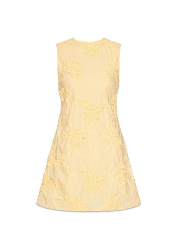 FLOWER MINI FLARED DRESS - Italian Straw-Dress-Rotate-Butler Loftet