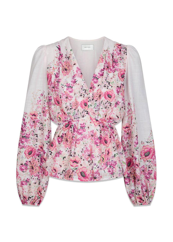 Fie Flower Print Blouse - Rose-Blouses-Neo Noir-Butler Loftet