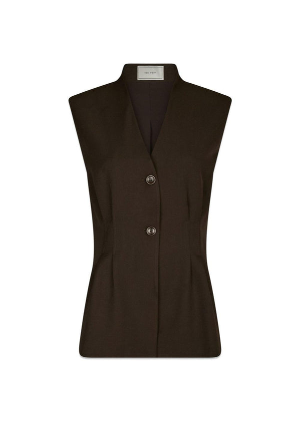 Finna Structure Vest - Dark Brown-Blazers-Neo Noir-Butler Loftet