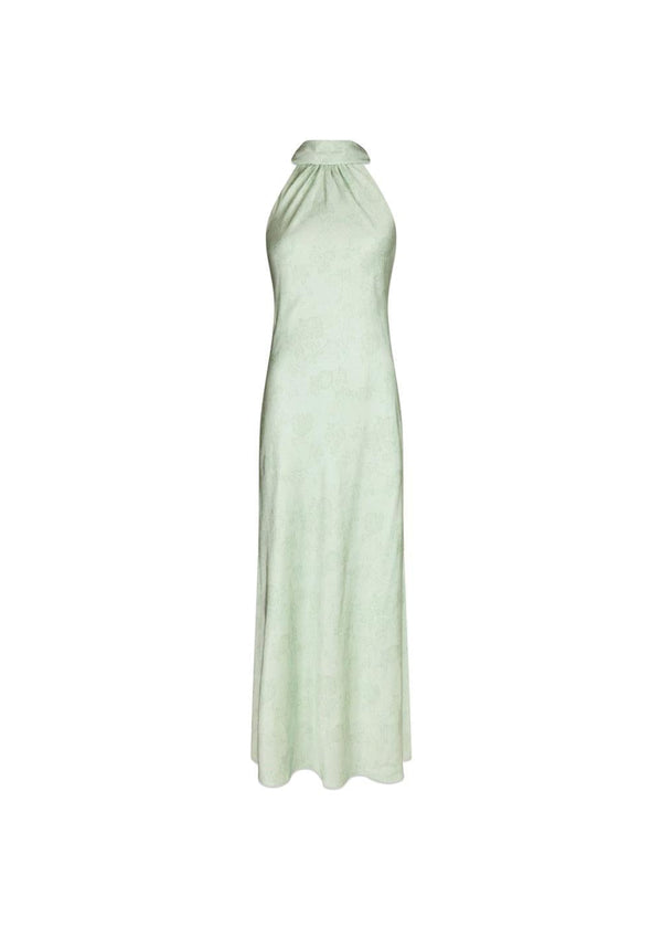 Fiona Pattern Satin Dress - Light Green-Dress-Neo Noir-Butler Loftet