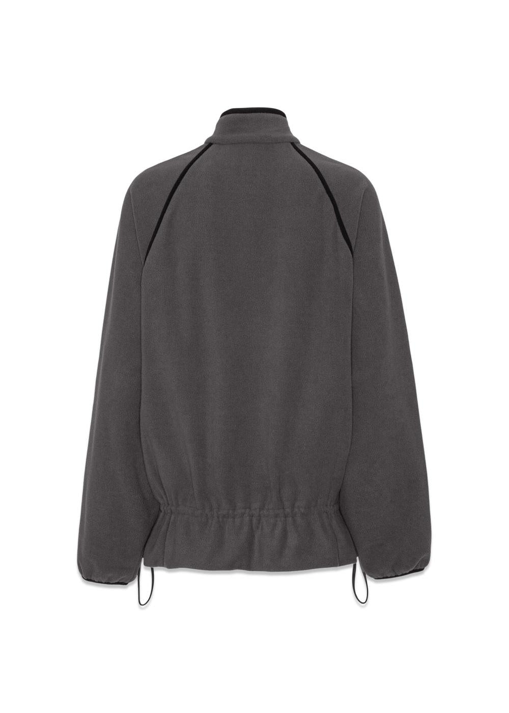 Fleece Half Zip Jacket - Gray Pinstripe-Outerwear-Rotate-Butler Loftet