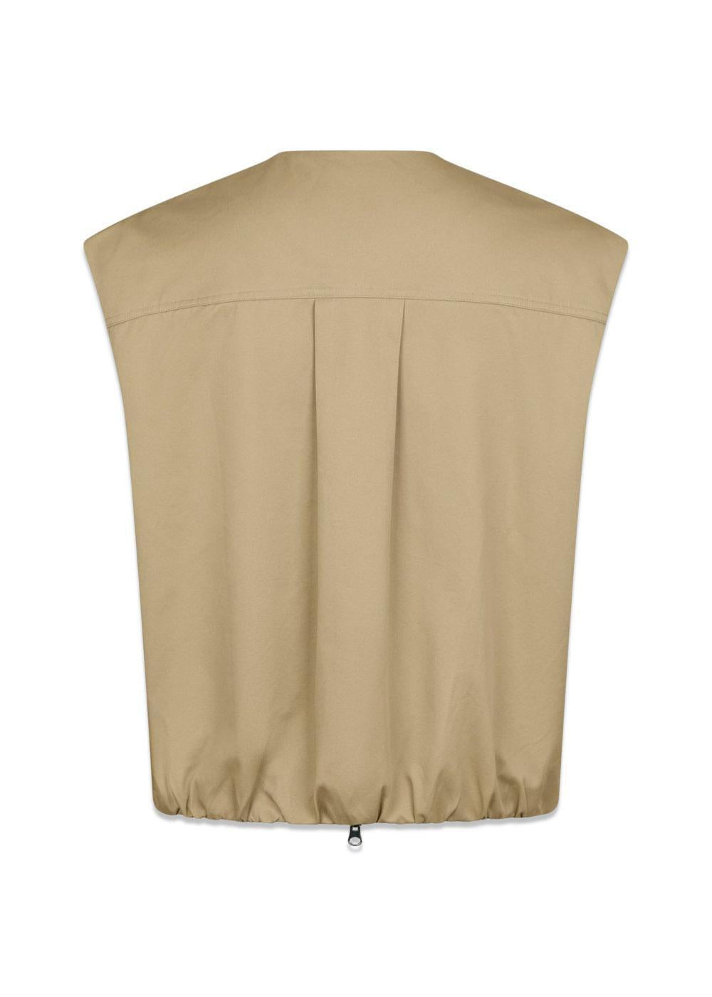 Flo Balloon Twill Vest - Taupe-Outerwear-Neo Noir-Butler Loftet