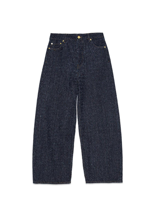 Fluffy Denim Wide Jeans - Rinse-Jeans-Ganni-Butler Loftet