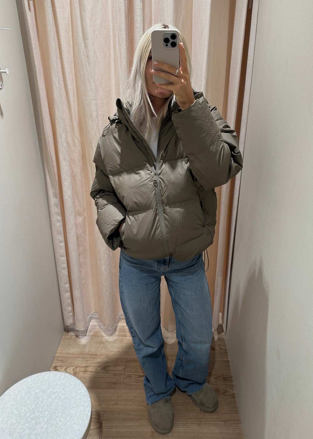 Fox C Puffer Jacket - Dark Taupe