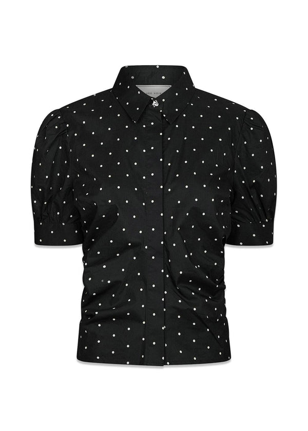 Frannie Dot Shirt - Black-Blouses-Neo Noir-Butler Loftet