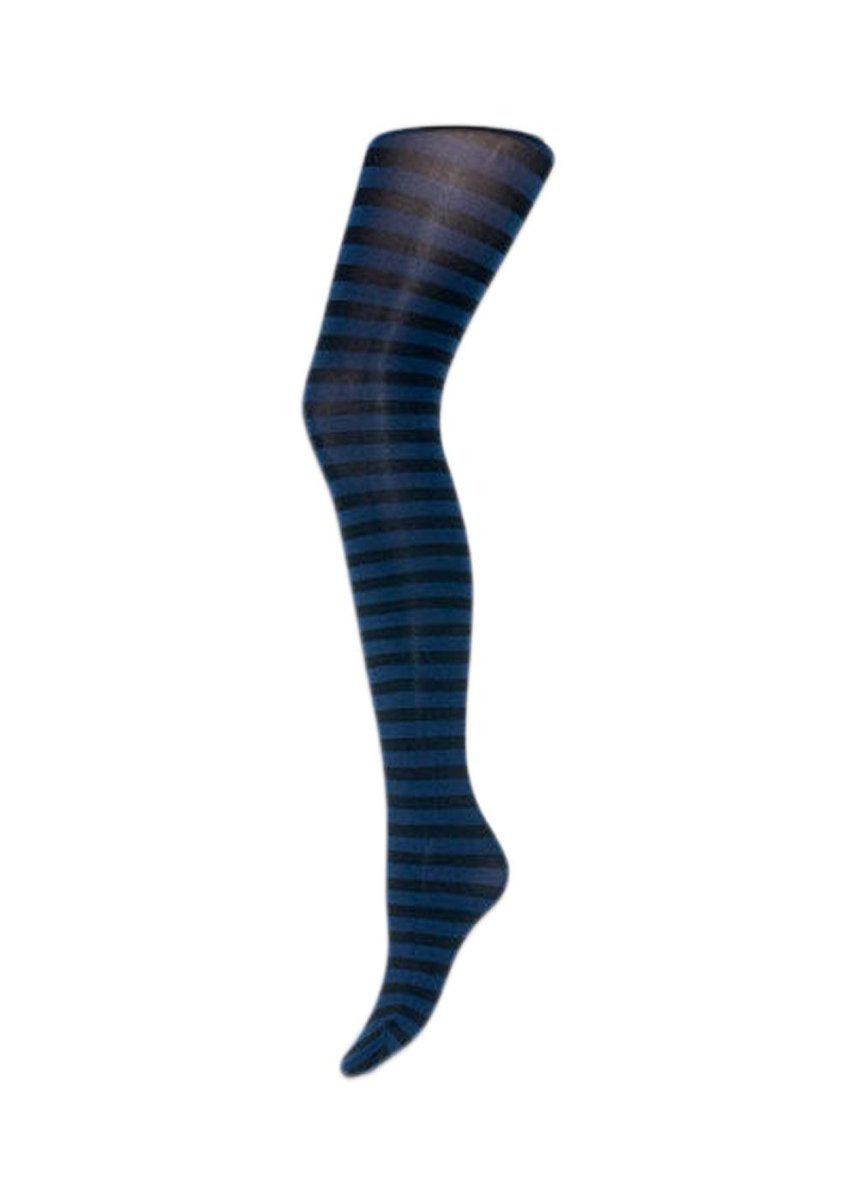 A MOI's Frida stripe tights - Black/Blue. Køb socks/stockings her.