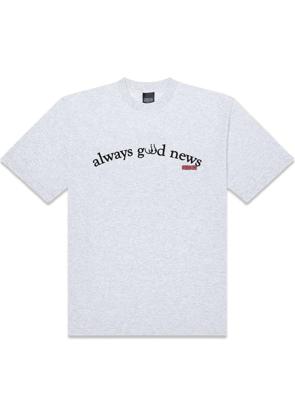 GOOD NEWS TEE - Melange Grey