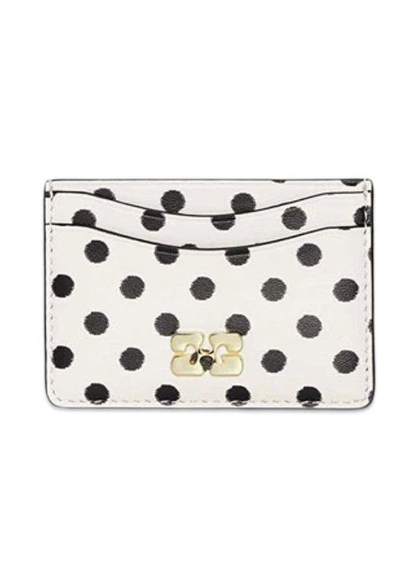 Ganni Bou Card Holder Print Dots - Egret-Wallet/Purse-Ganni-Butler Loftet