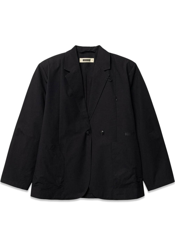 Ging Paper Blazer Jacket - Black-Blazers-Woodbird-Butler Loftet