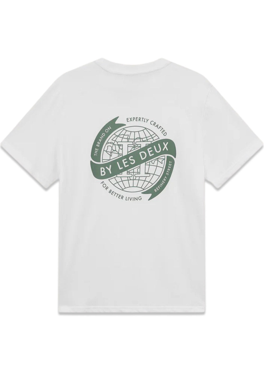 Globe T-Shirt - White/Dark Ivy Green