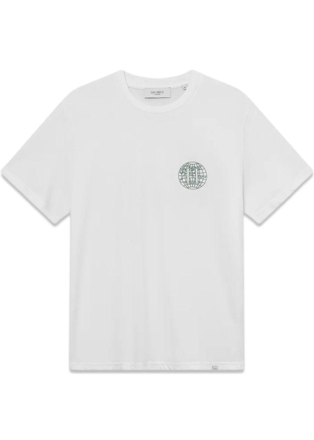 Globe T-Shirt - White/Dark Ivy Green