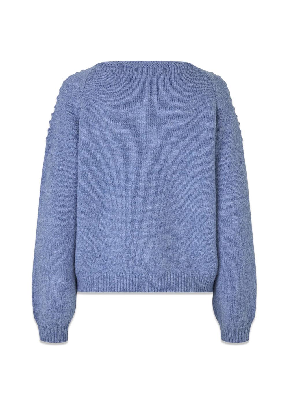 GracelynnLL Knit Cardigan - Blue Melange-Knitwear-Lollys Laundry-Butler Loftet