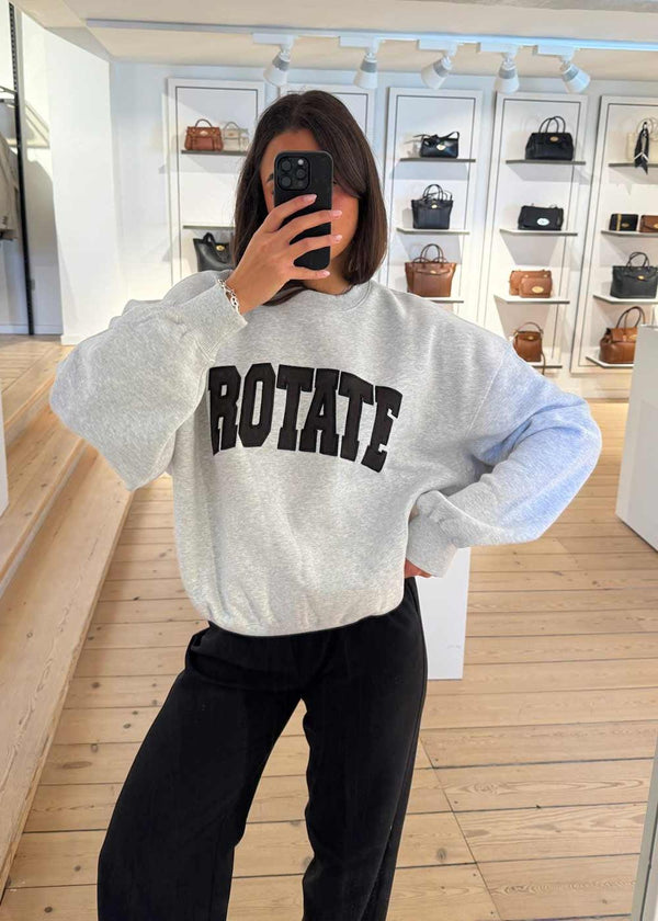 HEAVY SWEAT CREWNECK - Light Grey Melange-Sweatshirts-Rotate-Butler Loftet
