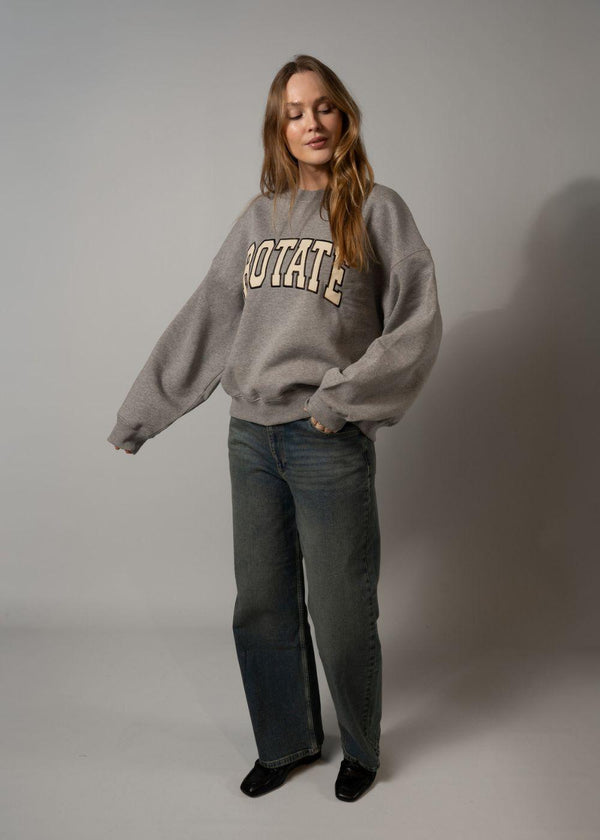 HEAVY SWEAT CREWNECK - Medium Grey Melange-Sweatshirts-Rotate-Butler Loftet