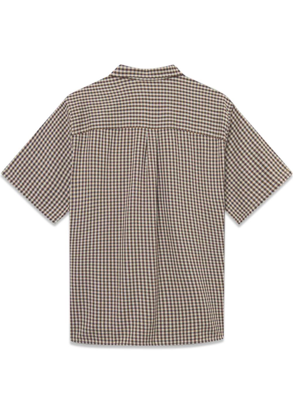 HUSH TWILL SS SHIRT - Brown Check