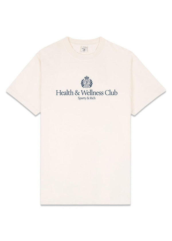 H&W Crest T-Shirt - Cream-T-shirts-Sporty & Rich-Butler Loftet
