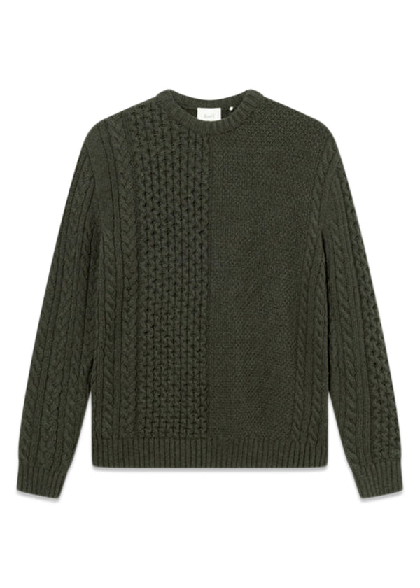 HYBRID CABLE KNIT - Dark Moss